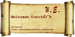 Weiszman Euszták névjegykártya